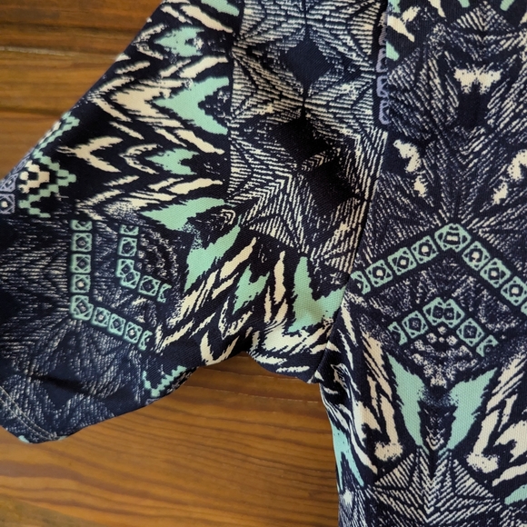 Shellys London Blue and Purple Fit and Flare Dress with Scoop Neck - Picture 4 of 10